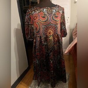 Elegant Paisley Print Dress